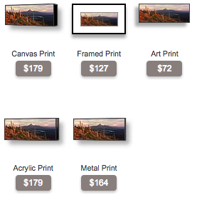 buy Oregon panoramic photo of Mt. Jefferson and beargrass during a sunset by Ross Wordhouse